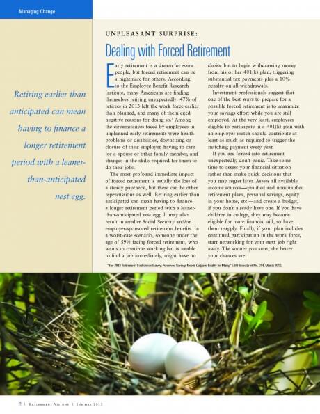 Goldman Sachs Retirement Visions Newsletter